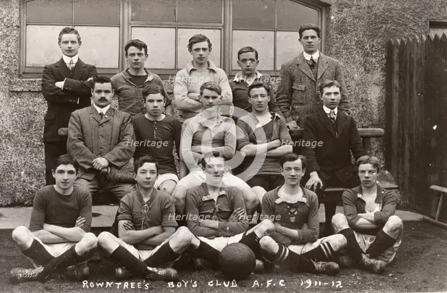 Group photo of Rowntree's Boys Club AFC, 1912. Artist: Unknown