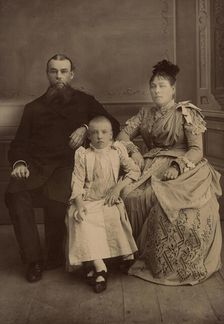 Group photo of the family of merchant Egorov Alexander Mikhailovich, 1880. Creator: Unknown