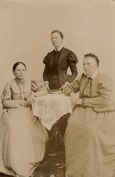 Group photo: sisters, wife and sisters of the wife of the merchant GV Yudin, 1895. Creator: Unknown