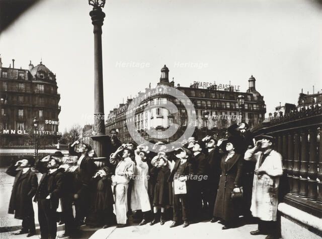 Group watching the eclipse, Paris 1912, 1912. Creator: Eugene Atget.