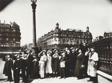 Group watching the eclipse, Paris 1912, 1912. Creator: Eugene Atget