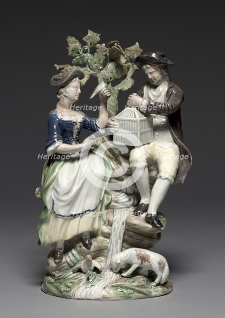Group with Birdcage, c. 1770. Creator: Staffordshire Factory (British); John Voyez (French).