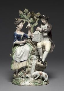 Group with Birdcage, c. 1770. Creator: Staffordshire Factory (British); John Voyez (French)