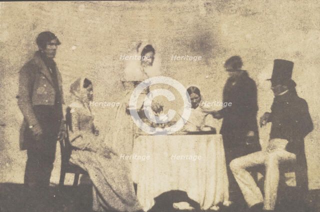 Group Taking Tea at Lacock Abbey, August 17, 1843. Creator: William Henry Fox Talbot.