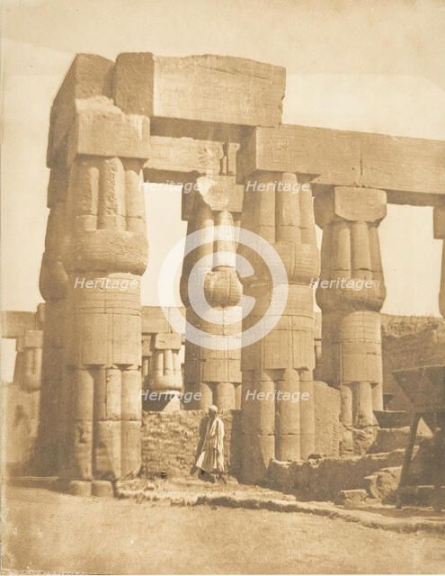 Groupe de colonnes du Palais de Louxor, Thèbes, 1849-50. Creator: Maxime du Camp.