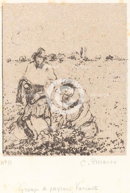 Groupe de paysans (Group of Peasants), c. 1899. Creator: Camille Pissarro.