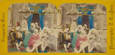 Groupes de Genre: people in costumes, 1860s. Creator: Charles Gerard