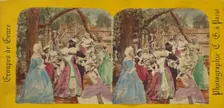Groupes de Genre: people in costumes, 1860s. Creator: Charles Gerard
