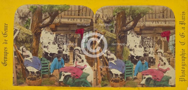 Groupes de Genre: people in costumes, 1860s. Creator: Charles Gerard.