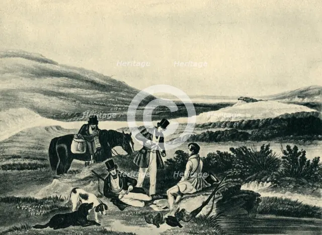 'Grouse Shooting by the Southerner', 1841, (1946).  Creator: Hunt.