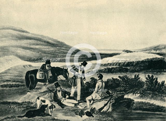'Grouse Shooting by the Southerner', 1841, (1946).  Creator: Hunt.