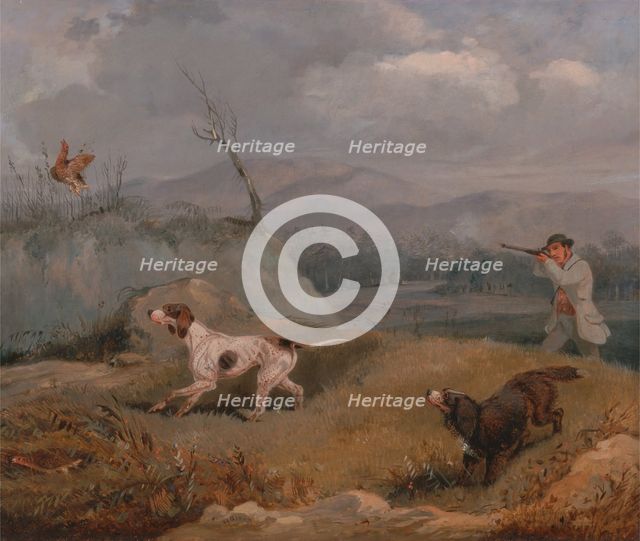 Grouse Shooting, ca. 1825. Creator: Henry Thomas Alken.