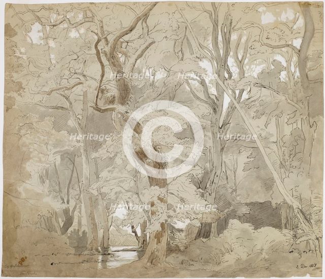 Grove Landscape, Copy after Schirmer, 1868. Creator: Oscar Kleineh.