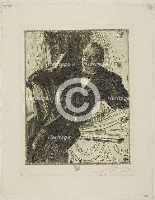 Grover Cleveland II, 1899. Creator: Anders Leonard Zorn.