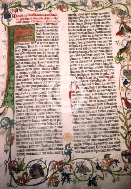 Gutenberg Bible, 42-line Bible printed in Mainz, 1455.  Artist: Unknown.