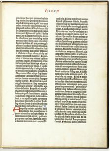 Gutenberg Bible Leaf, 1454/55. Creator: Johannes Gutenberg