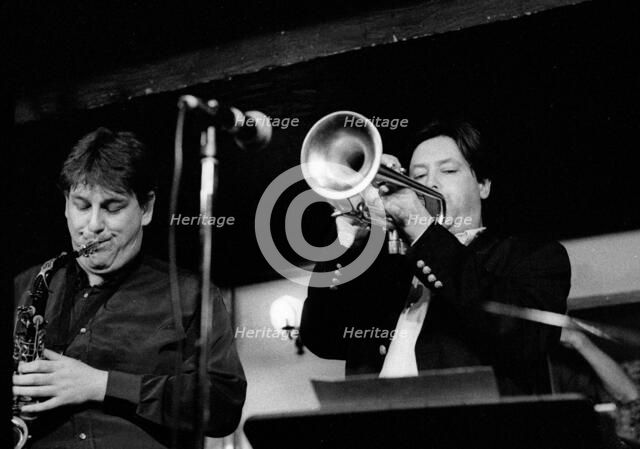 Guy Barker and Nigel Hitchcock, Watermill, Dorking, Surrey, September 2000.  Artist: Brian O'Connor.