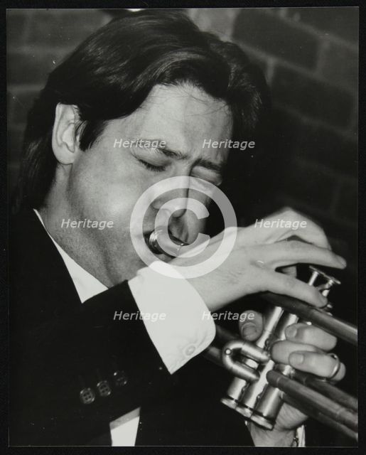 Guy Barker playing the trumpet at The Fairway, Welwyn Garden City, Hertfordshire, 3 November 1991. Artist: Denis Williams