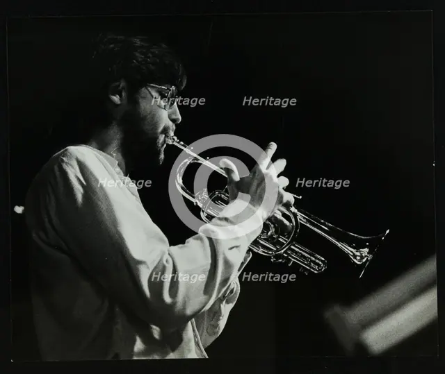 Guy Barker playing the trumpet at The Stables, Wavendon, Buckinghamshire. Creator: Denis Williams.
