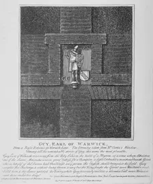 Guy, Earl of Warwick, relief in Warwick Lane at the corner of Newgate Street, City of London, 1791. Artist: Anon