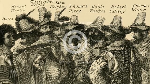 'Guy Fawkes and the Conspirators', (c1872). Creator: Unknown.