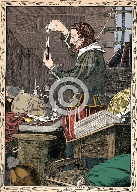 Guy Fawkes Preparing The Slow Match, 1902. Artist: Patten Wilson.