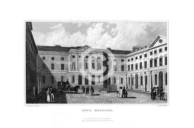 Guy's Hospital, Southwark, London, 1829.Artist: J Rogers