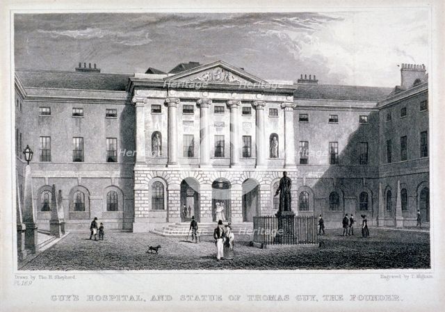 Guy's Hospital, Southwark, London, c1825. Artist: Thomas Higham
