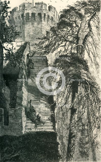 'Guy's Tower and the Walls of Warwick Castle', c1870.