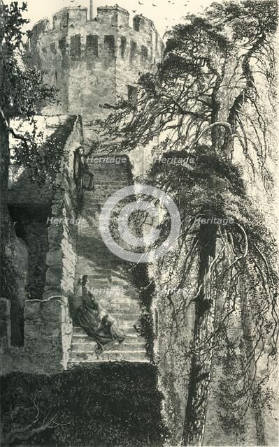 'Guy's Tower and the Walls of Warwick Castle', c1870.