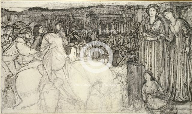 Gualdrada Donati presenting her Daughter to Buondelmente, c1850s. Artist: Sir Edward Coley Burne-Jones.