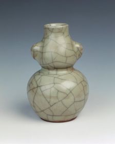 Guan-type celadon miniature double gourd vase, Yuan dynasty, China, 14th century