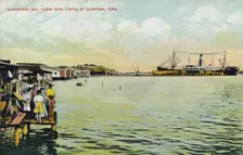 Guantanamo Bay, Cuban Girls Fishing at Caimanera, Cuba c1910