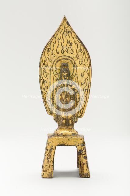 Guanyin (Avalokiteshvara) Standing before Flaming Aureole and Holding a Water..., mid-5th cent. Creator: Unknown.