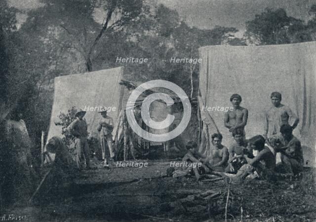 'Guaranys visitando um Acampamento', 1895. Artist: Francisco Henszler.