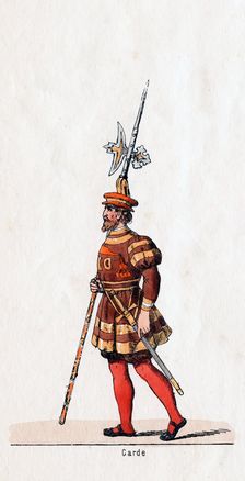 Guard, costume design for Shakespeare's play, Henry VIII, 19th century