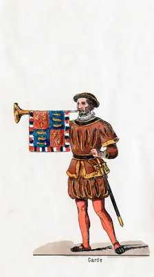 Guard, costume design for Shakespeare's play, Henry VIII, 19th century