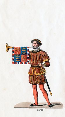 Guard, costume design for Shakespeare's play, Henry VIII, 19th century