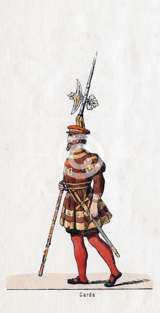 Guard, costume design for Shakespeare's play, Henry VIII, 19th century. Artist: Unknown