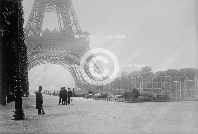 Guard at Eiffel Tower, Wireless Station, between c1914 and c1915. Creator: Bain News Service.
