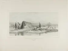 Guard Post for the Hungarian Military Colonies, Left Bank of the Danube, July 7, 1837, 1838. Creator: Auguste Raffet