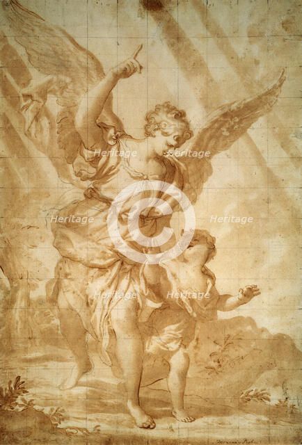 'Guardian Angel', 17th century. Artist: Domenico Piola I