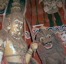 Guardian deities at the doorway of a Buddhist temple, 16th century