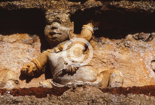 Guardian Spirit on Frieze on Outer Wall of the Tivanka Shrine, Polonnaruwa, Sri Lanka, 20th century. Artist: Unknown.