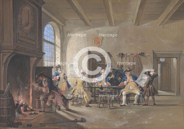 Guardroom Scene, 1744. Creator: Cornelis Troost.