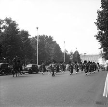 Guards on the march, London, c1955. Creator: Arthur Charles Kirby Ware