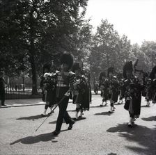 Guards on the march, London, c1955. Creator: Arthur Charles Kirby Ware