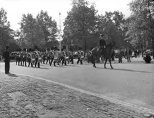Guards band on the march, London, c1955. Creator: Arthur Charles Kirby Ware
