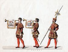 Guards, costume design for Shakespeare's play, Henry VIII, 19th century
