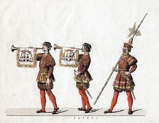 Guards, costume design for Shakespeare's play, Henry VIII, 19th century